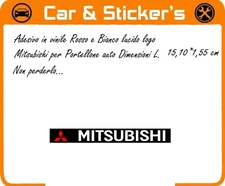 Red and White Glossy Vinyl Sticker MITSUBISHI LOGO PRESPACED CAR HATCH