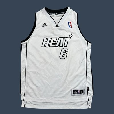 NBA Adidas Miami Heat LeBron James Jersey Swingman White Hot Youth