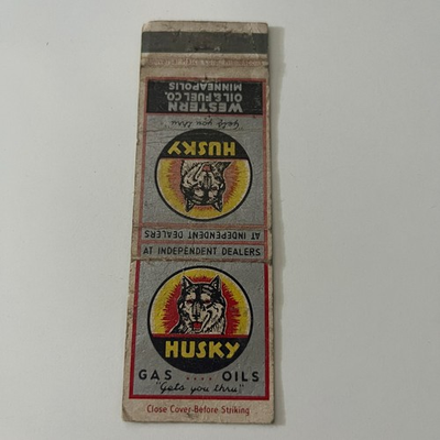 #ad Husky Gas Oils Western Oil amp; Fuel Minneapolis MN Vintage Matchbook Cover TMB42 3 $13.50