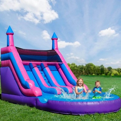 21FT Commercia Large Inflatable Bounce House Double Water Slides For Kids Park