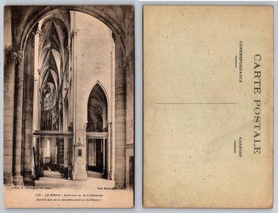 Le Mans Cathedral Interior Postcard France Gothic Architecture Doibeau Phot