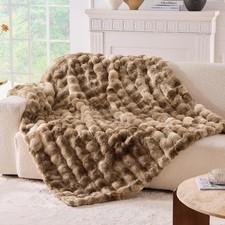 BENVWE Fluffy Faux Fur Throw Blanket for Couch - Soft, Plush, Thick, Cozy, Fu...