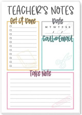Teacher Notepad - Teacher To Do List Note Pad - Stationary Classroom Must Haves