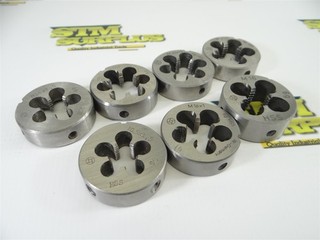 LOT OF 7 W.GERMANY 45MM OD METRIC HSS ROUND DIES M15 X 1.5 TO M20 X 2.0