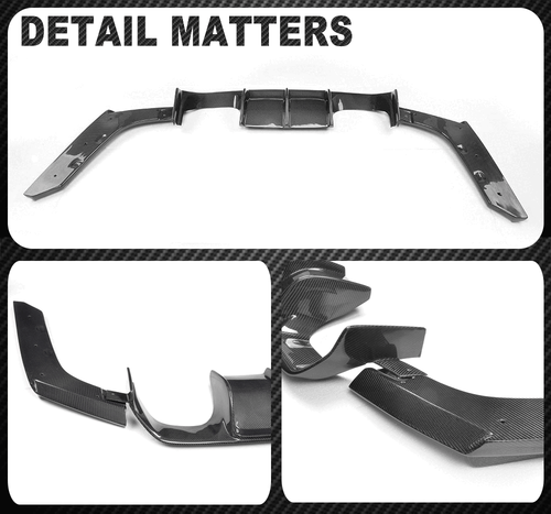 Difusor para BMW M3 F80 M4 F82 F83 difusor trasero carbono tracción trasera aletas divisor - Imagen 14 de 14