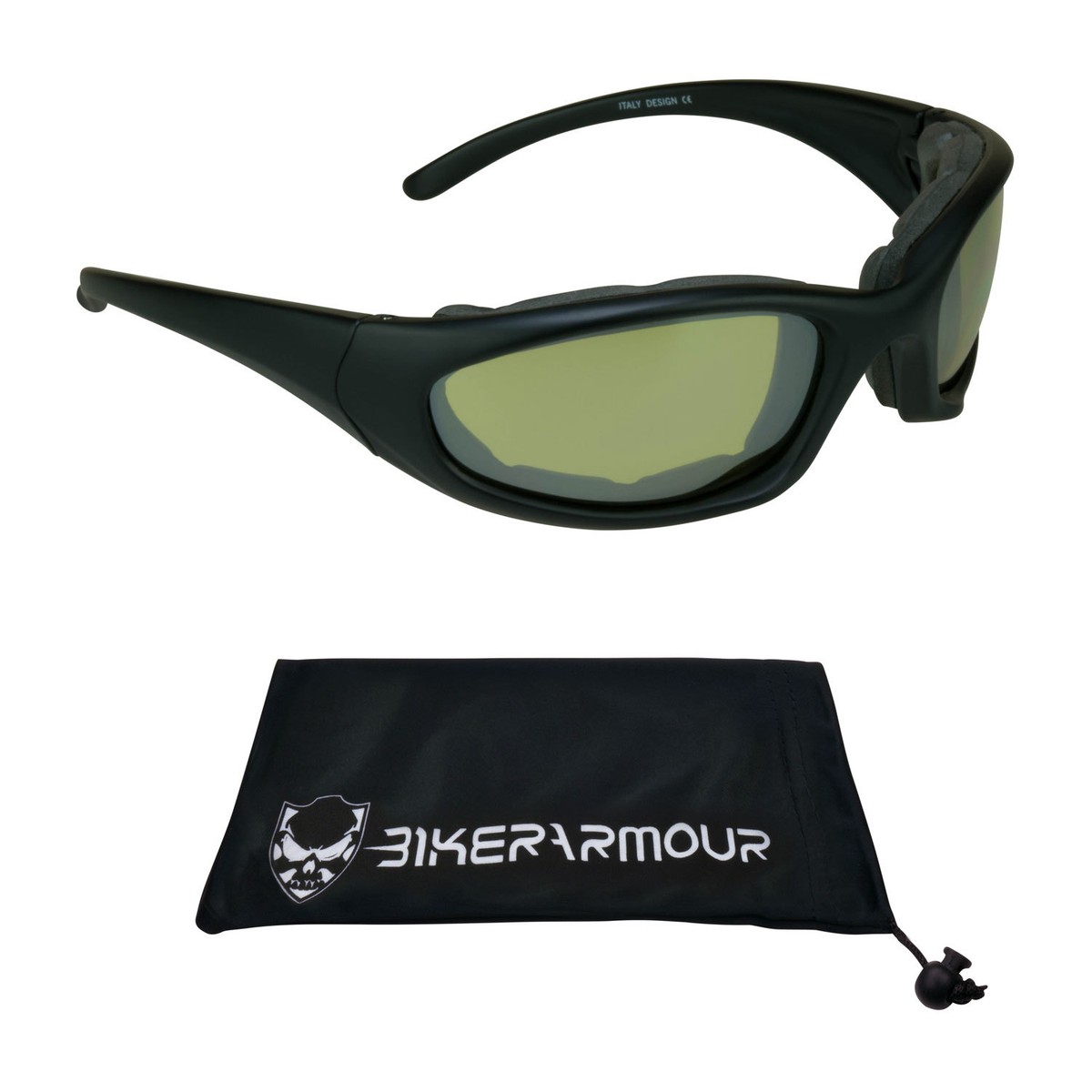 Gray Eye Lenses Bikershades Motorcycle Riding Safety Sunglass Foam