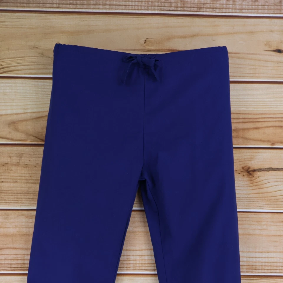 Crest Scrubs Bottoms Unisex XS Dark Blue Polyester Drawstring High Rise Medical - Image 4 of 4