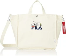 Snoopy collaboration PEANUT shoulder bag canvas diagonal FILA White