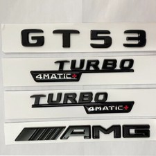 F&uuml;r Mercedes GT53 AMG Turbo 4Matic+ Embleme Aufkleber Logo Schwarz Glanz NEW