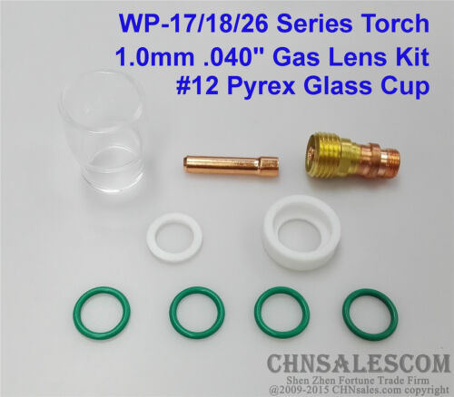 Kit de copa Pyrex de 9 piezas para antorcha de soldadura TIG #12 para Tig WP-17/18/26 - Imagen 9 de 12