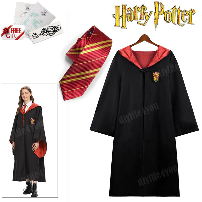 UK Harry Potter Gryffindor Ravenclaw Slytherin Robe Cloak Tie