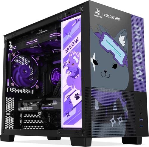 Segotep Memphis-S Ninja Edition, M-ATX Mini Tower PC Case with Tempered Glass Pa