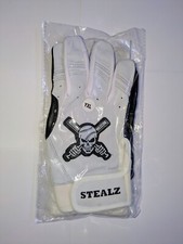 Youth Batting Gloves XL White/Black short cuff cabretta leather Comfort.