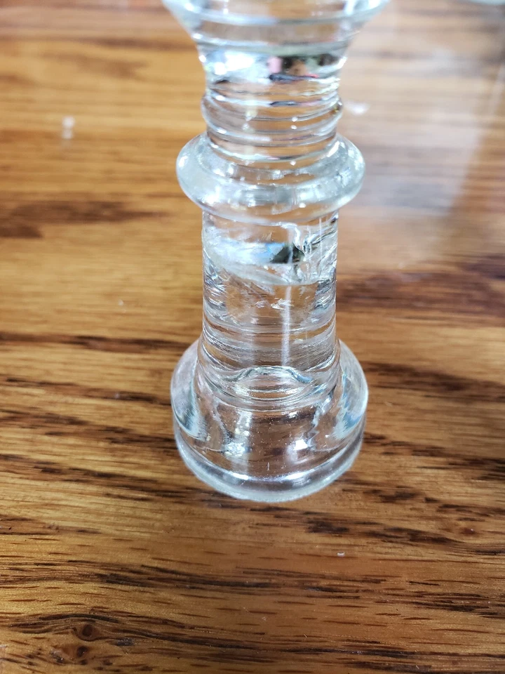 JUEGO AJEDREZ CRISTAL TRANSPARENTE Y ESMERILADO 32 PIEZAS USADO Foto 4 de 4