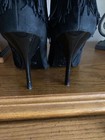 Nina New York "Tracy Sue" Black Suede Fringed Stiletto Heels Boots Booties 9M — photo 5