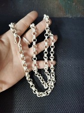 China old Tibet silver carving chain necklace