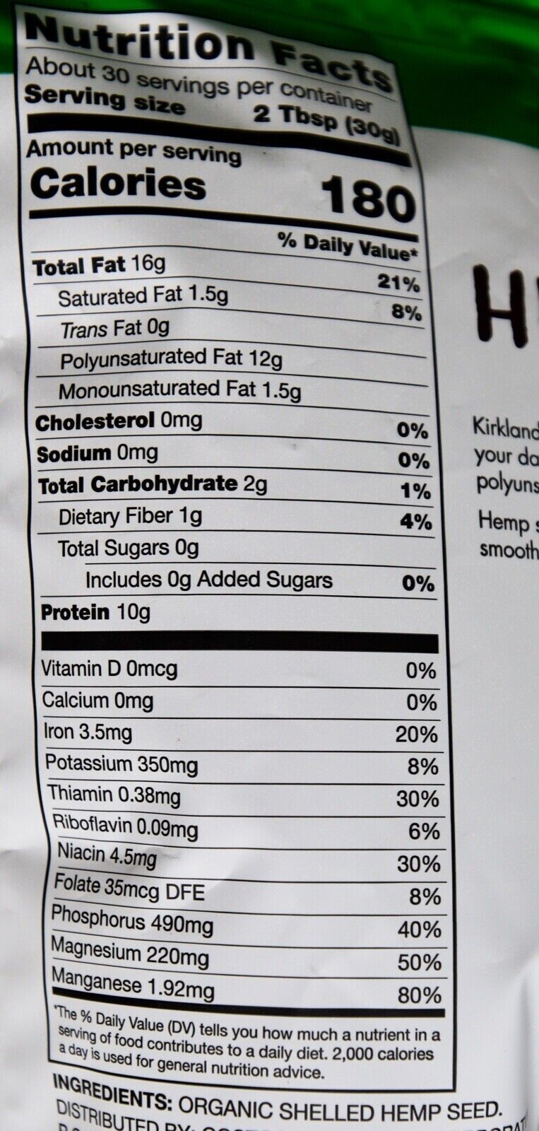Kirkland Signature USDA Organic Hemp Hearts Shelled Seeds 32 Ounce Free