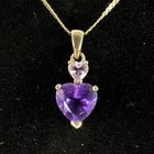 14k Yellow Gold Chain Necklace with 10k Pendant with Pink & Purple Gemstones, NR — photo 2