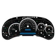 Black Gauge Face Overlay LED Version Trans Temp for GM Silverado Sierra Tahoe US
