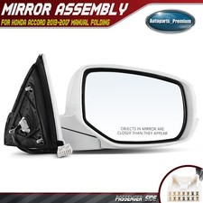 Passenger Power Mirror W Signal Heated White 6 Pins For Honda Accord 2013-2017
