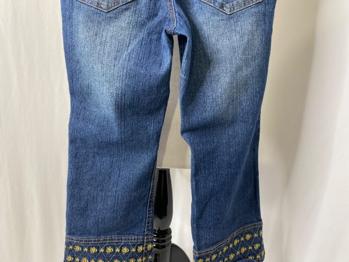 Girls 14 X 20.5 Capri Jeans South Pole Blue and Gold Embroidered 5 Pocket - Picture 11 of 15