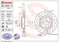 2X Brembo 09.4939.1X Bremsscheibe FüR Abarth CitroËN Passend FüR Fiat Lancia