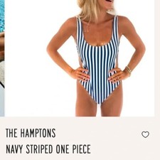 NEW  158 Kenny Flowers the Hamptons Navy Striped One Piece size M