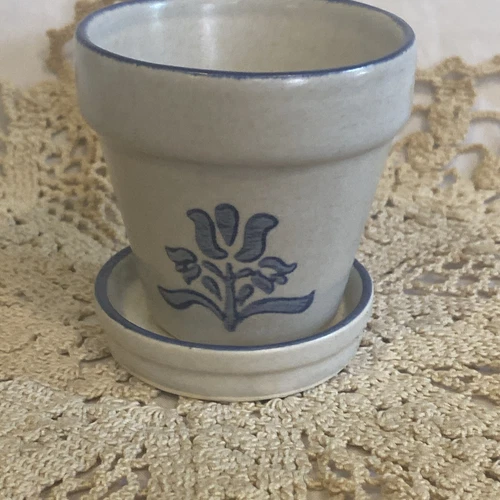 PFALTZGRAFF YORKTOWNE Stoneware Miniaturę Flower Pot & Saucer 2.5" No. 814 USA
