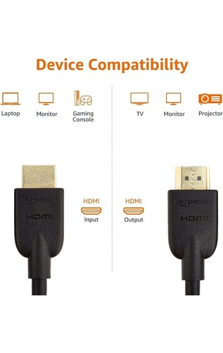 Amazon Basics High-Speed HDMI Cable (18 Gbps, 4K/60Hz) - 25 Feet, Black 1-Pack - Picture 3 of 8