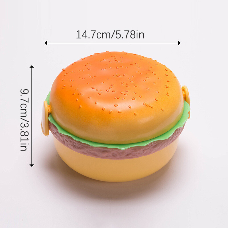 Bento Box Cartoon Per Bambini - Cute Burger Design Microonde Sicuro