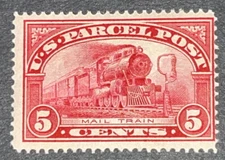 Travelstamps: 1912-13 US Stamp Scott # Q5 PARCEL POST MAIL TRAIN 5 CENTS MOGLH