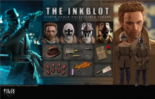 Filix Toys THE TINKBLOT Rorschach Walter Kovacs 6in Aktion Figur Puppe AUF LAGER - Bild 1 von 6