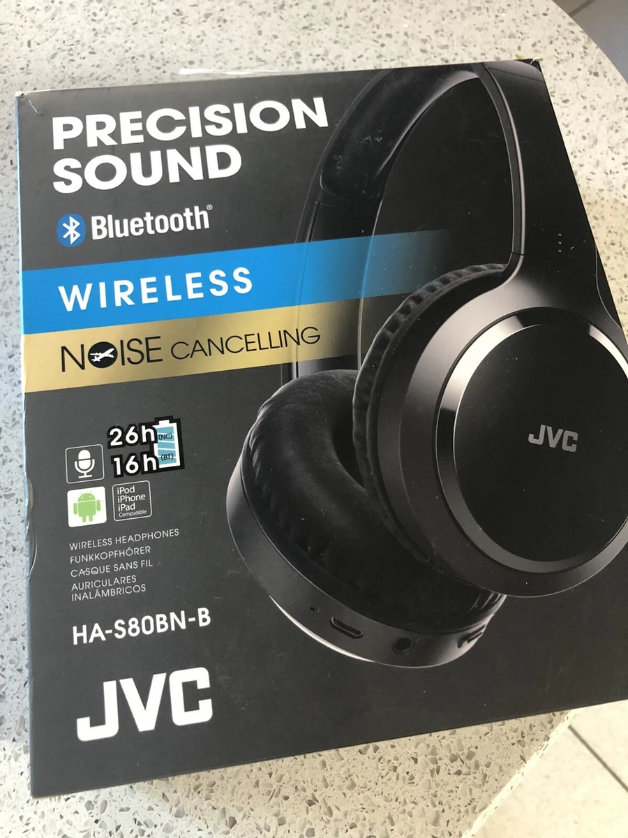 JVC HA S80BN On Ear Wireless Noise Cancelling Headphones Black