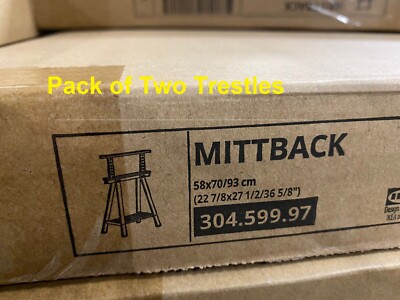 IKEA 机 脚のみ MITTBACK（２個セット） Pack of 2 Ikea Mittback TRESTLE TABLE Wooden Stand Leg + Shelf