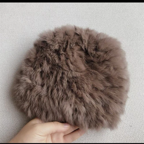 Cappello di lusso da donna in pelliccia di coniglio caldo naturale soffice pelliccia berretto berretto berretto da neve esterno - Foto 23 di 33
