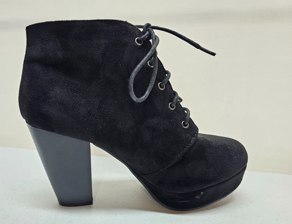 FOREVER размер 8,5 ботильоны искусственной замши платформе ботинок 3,5» блок кусок каблука - Изображение 3 из 4