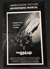 Joe Dante's THE HOWLING 1981 ORIGINAL UNCUT PRESSBOOK! BLOODY WEREWOLF HORROR!