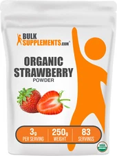 BulkSupplements Organic Strawberry Powder - Loaded With Antioxidants