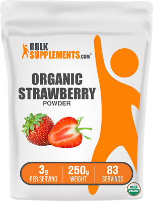 BulkSupplements Organic Strawberry Powder - Loaded With Antioxidants