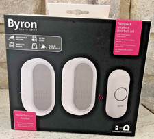 50% OFF Byron DBY-23564BS 200m 90DB Doorbell Plug In & Portable Twin Chimes  £28