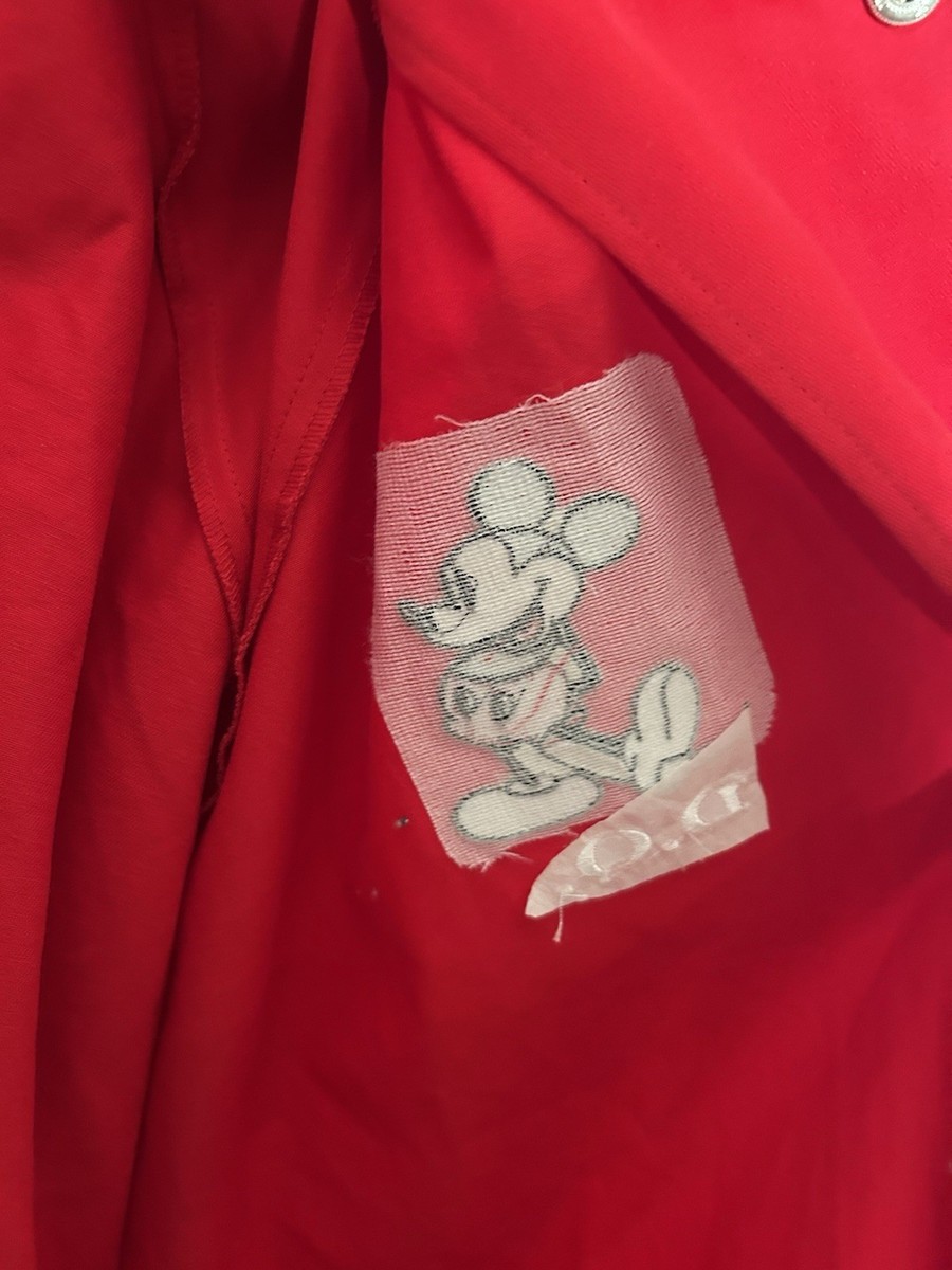 Disneyland Mickey Mouse Red Varsity Jacket Snap Front US 3XL