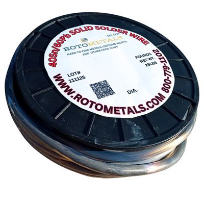 Rotometals Radiator Premium Solder 40% Tin 60% Lead Solid Wire Solder .125
