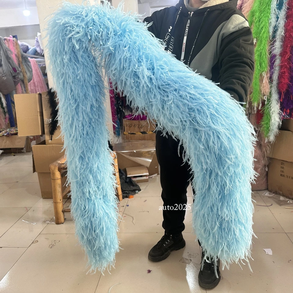 Boa de plumas de avestruz gruesas 26 capas encanto recorte pluma chal plumas artesanías Foto 3 de 4