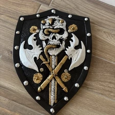 KBW Black Polyurethane Cosplay Novelty Medieval Knight Skull Shield 18" tall