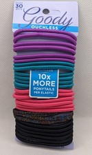 Goody Ouchless Elastic Hair Ties - 30 Ct Black 4MM Medium Hair Multicolor NWT