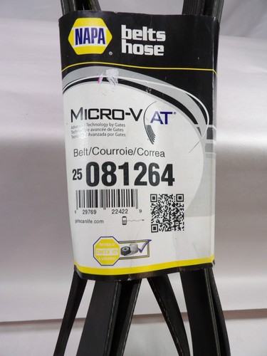 25-081264 Napa Micro-V AT Serpentine Belt Made In USA Napa 25 081264 - Picture 2 of 11