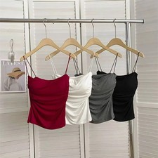 Waist Pleated Corset Soft Support Fixed Chest Pad Sleeveless Vest Sexy Short Top