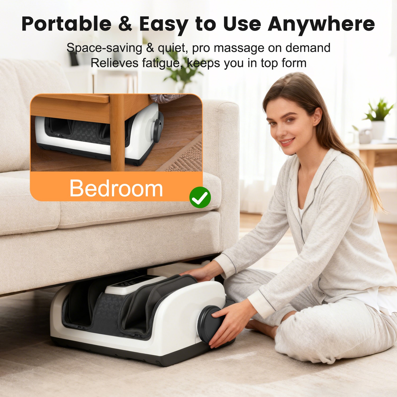 Shiatsu Foot Massager Machine W/ Heat Vibrate Deep Kneading for Plantar Fasciiti