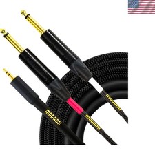6ft Stereo Audio Adapter Cable - 3.5mm TRS to Dual 1/4" TS Connectors