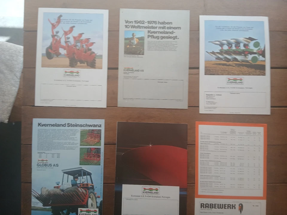 6 alte Prospekte von Kverneland und Rabe Pflüge - Bild 2 von 2